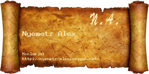Nyemetz Alex névjegykártya